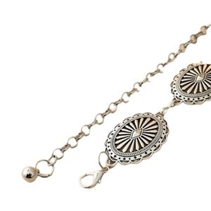 Shein textured geometric chain belt/silver